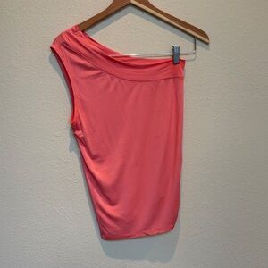 Trina Turk Coral One-Shoulder Knit Top